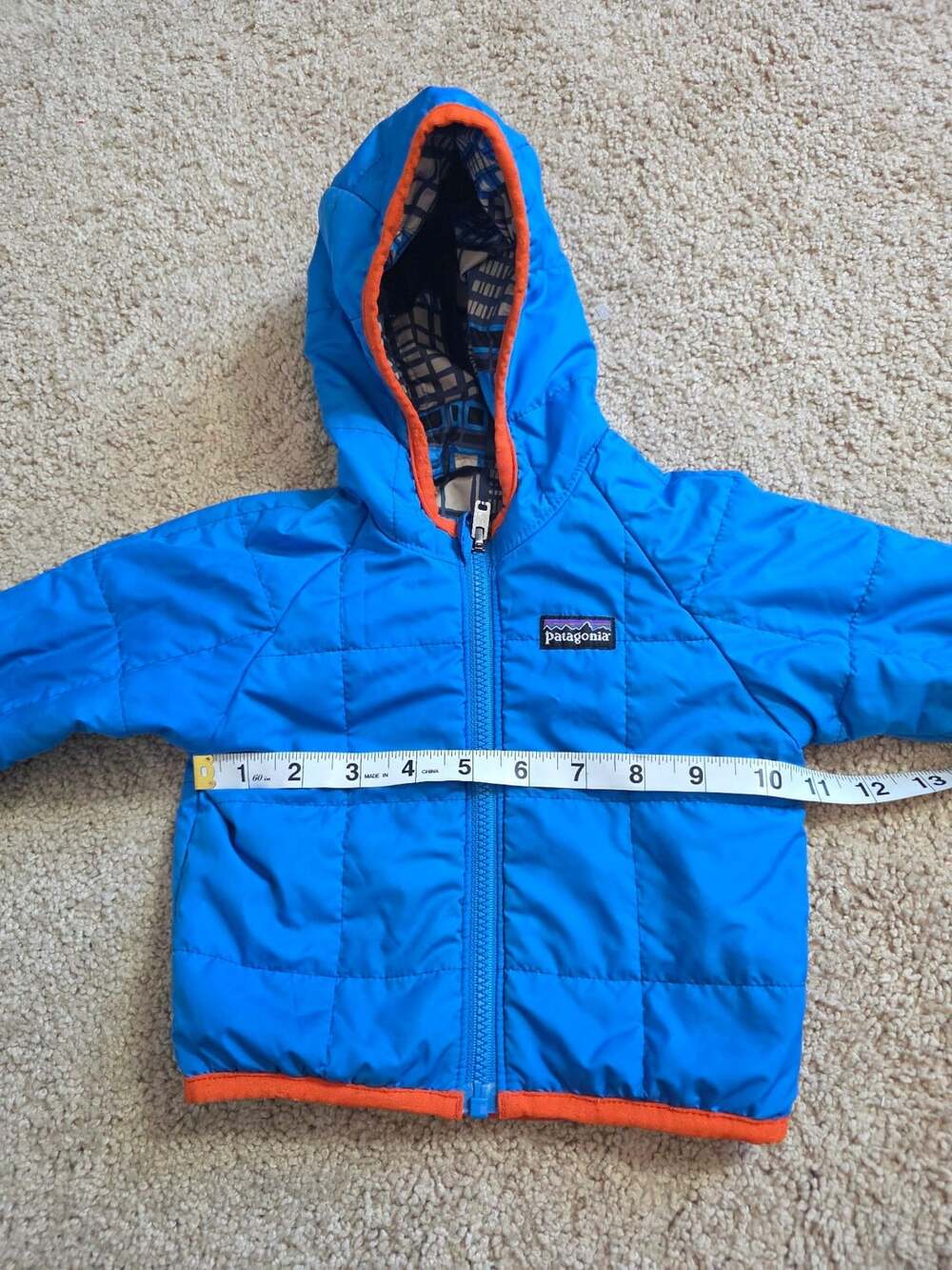 Patagonia Toddler Reversible Full Zip Quilted Puffer Hoodie Jacket Owls 6-12